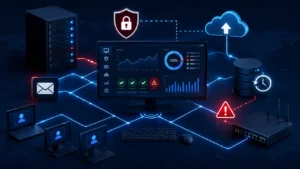 Panel monitor z siecią i alertami