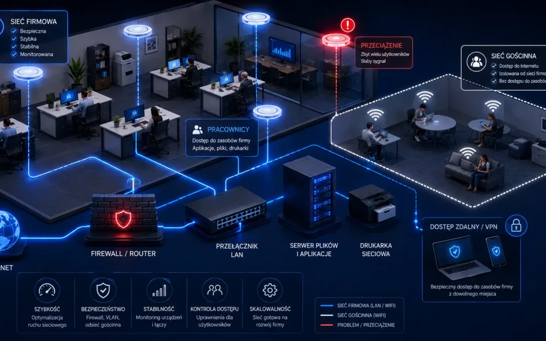 Firmowe WiFi i LAN – dlaczego wolna sieć to nie tylko problem z internetem?