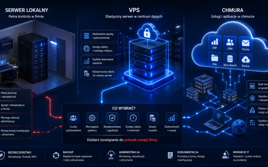 Serwer lokalny, VPS czy chmura — co wybrać dla systemu firmowego?